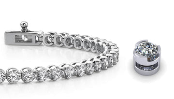 Round Prong Set Diamond Tennis Bracelet with 2.01 ct.(finished) 1.9mm - Luxury Time NYC