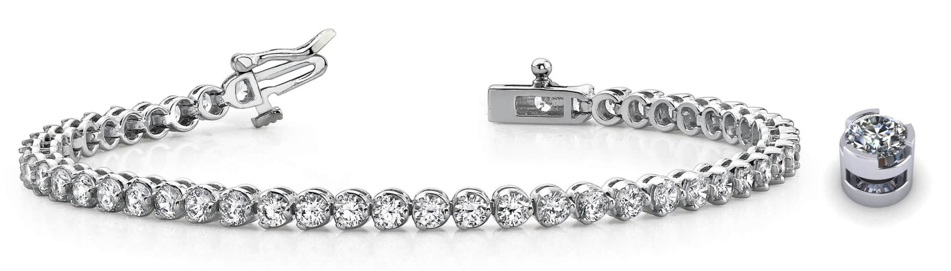 Round Prong Set Lab - Grown Diamond Tennis Bracelet with 2.01 ct.(finished) 1.9mm - Luxury Time NYC