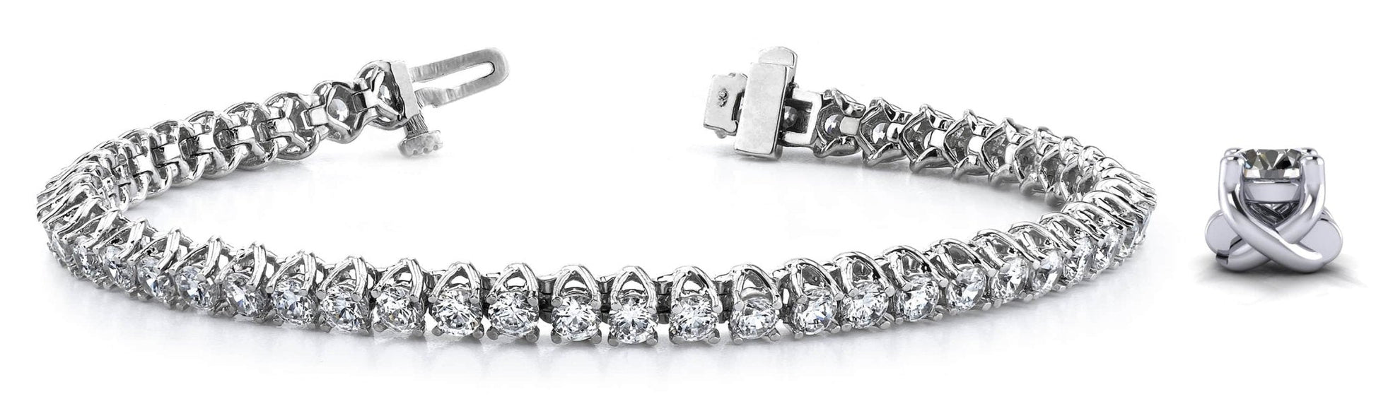 Scoop Link Diamond Strand Diamond Tennis Bracelet with 1.05 ct.(finished) 1.4mm - Luxury Time NYC