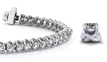 Scoop Link Diamond Strand Diamond Tennis Bracelet with 3.00 ct.(finished) 2.4mm - Luxury Time NYC