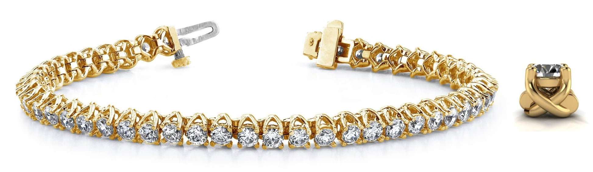 Scoop Link Diamond Strand Diamond Tennis Bracelet with 4.94 ct.(finished) 2.9mm - Luxury Time NYC