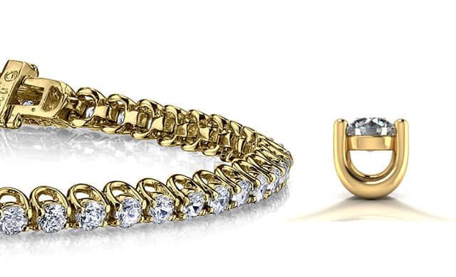 Scoop Link Diamond Tennis Bracelet with 10.08 ct.(finished) 4.3mm - Luxury Time NYC