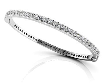 Shared Prong Oval Diamond Bangle with 1.44 ct.(finished) 2.2mm - Luxury Time NYC