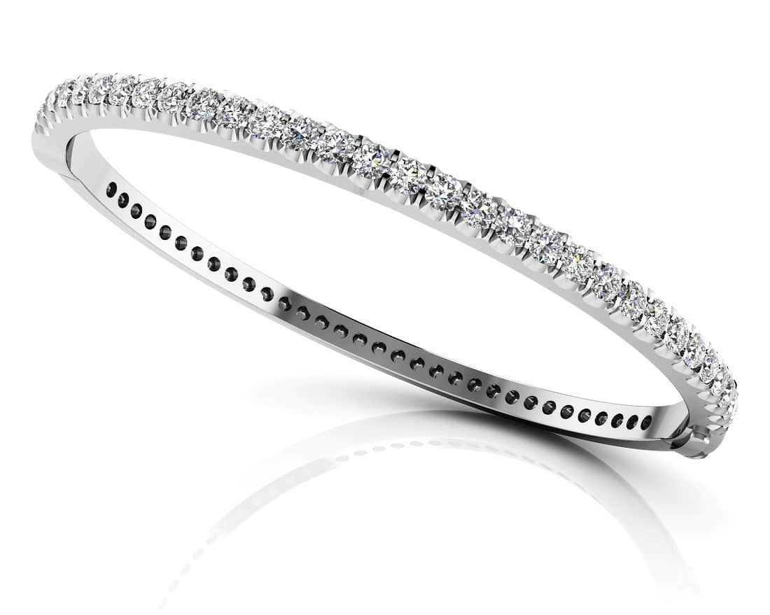 Shared Prong Oval Diamond Bangle with 2.02 ct.(finished) 2.5mm - Luxury Time NYC