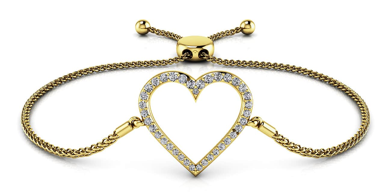 Shimmering Heart Adjustable Diamond Bracelet with 0.31 ct.(finished) - Luxury Time NYC