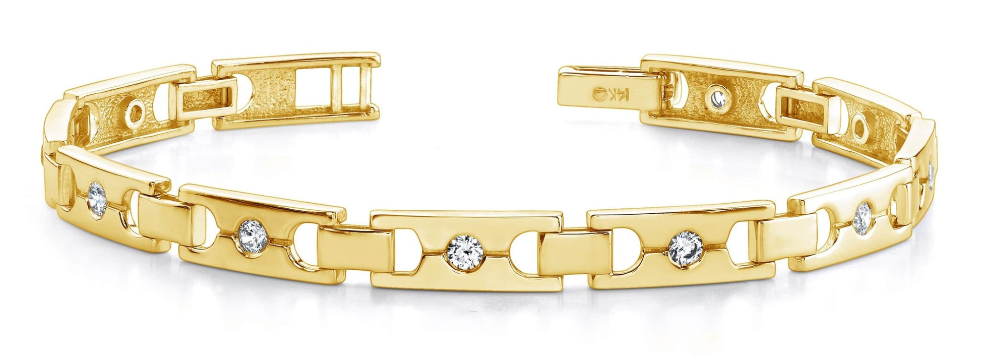 Single Diamond Buckle Link Diamond Bracelet with 0.95 ct.(finished) 2.9mm - Luxury Time NYC