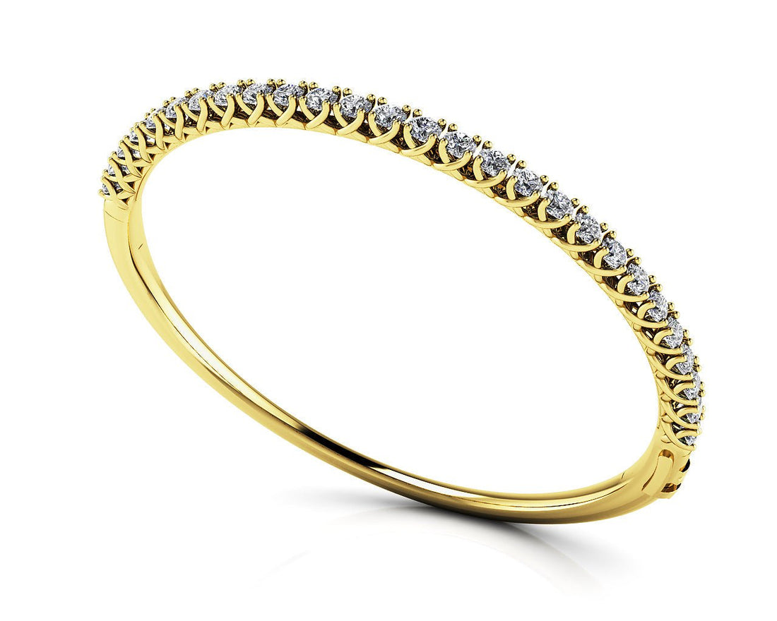 Soft Twist Four Prong Diamond Bangle with 1.74 ct.(finished) 2.5mm - Luxury Time NYC