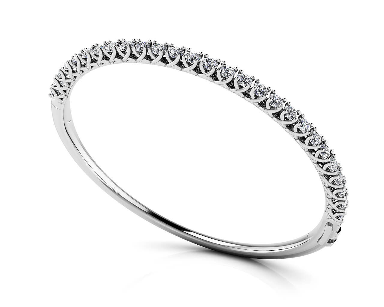 Soft Twist Four Prong Lab - Grown Diamond Bangle with 1.74 ct.(finished) 2.5mm - Luxury Time NYC