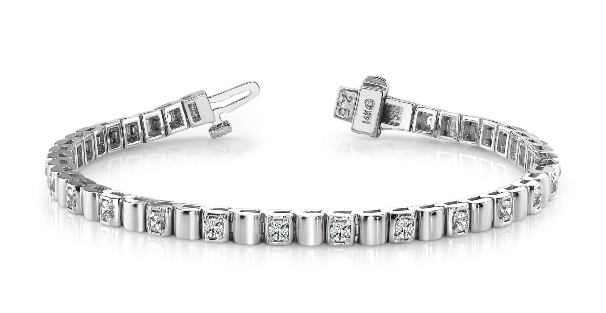 Solid Box Link Diamond Bracelet with 0.80 ct.(finished) 2mm - Luxury Time NYC