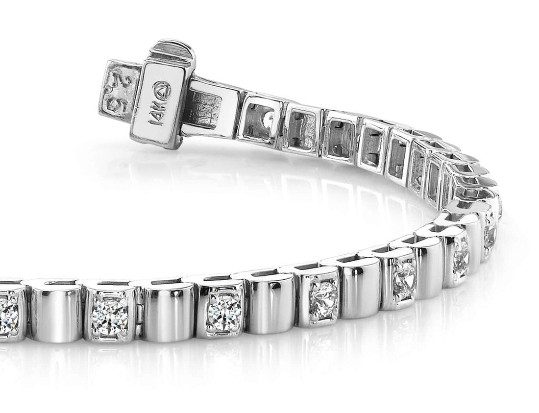 Solid Box Link Diamond Bracelet with 0.80 ct.(finished) 2mm - Luxury Time NYC