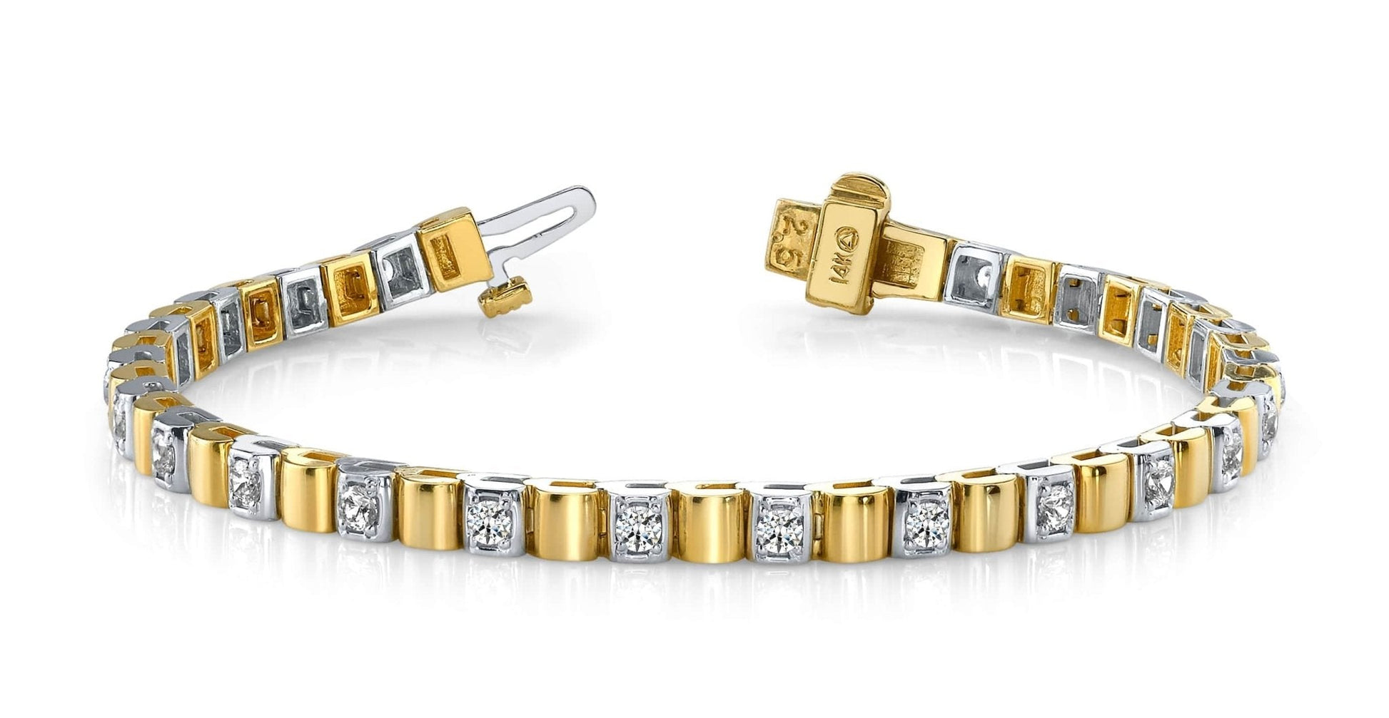 Solid Box Link Diamond Bracelet with 0.98 ct.(finished) 2.25mm - Luxury Time NYC