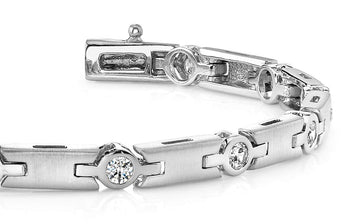 Solid H Link Diamond Bracelet with 1.08 ct.(finished) 2.9mm - Luxury Time NYC