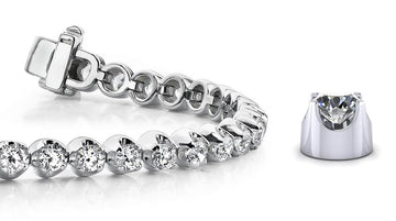 Solid Nugget Lab - Grown Diamond Tennis Bracelet with 1.06 ct.(finished) 1.6mm - Luxury Time NYC