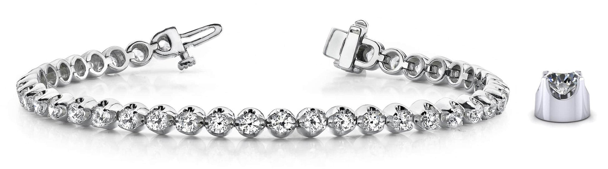 Solid Nugget Lab - Grown Diamond Tennis Bracelet with 3.15 ct.(finished) 2.6mm - Luxury Time NYC