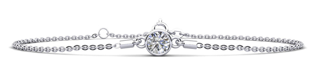 Solitaire Brilliant Round Diamond Adjustable Diamond Bracelet with 0.35 ct.(finished) 4.5mm - Luxury Time NYC