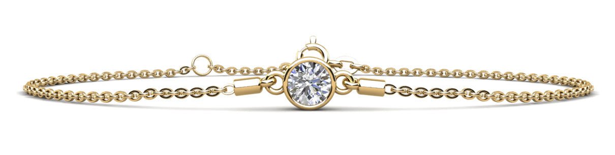 Solitaire Brilliant Round Diamond Adjustable Lab - Grown Diamond Bracelet with 1.00 ct.(finished) 6.5mm - Luxury Time NYC