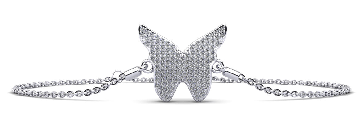 Sparkling Butterfly Diamond Adjustable Diamond Bracelet with 0.54 ct.(finished) 1mm - Luxury Time NYC