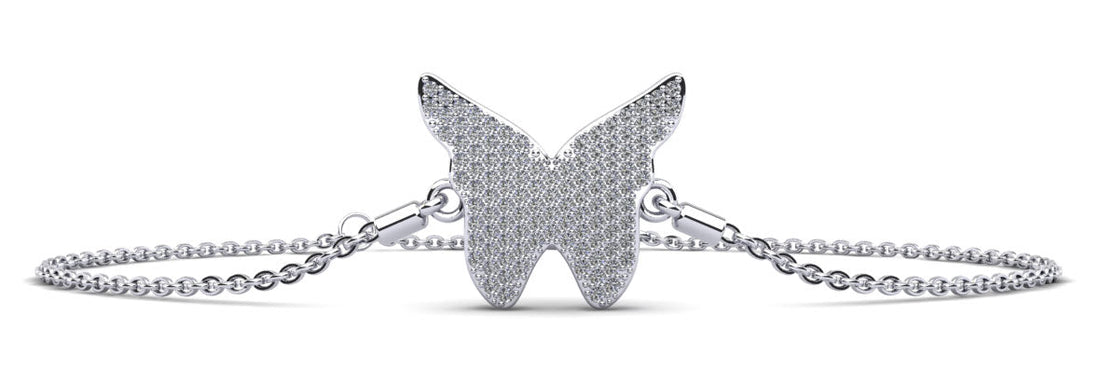 Sparkling Butterfly Diamond Adjustable Diamond Bracelet with 0.54 ct.(finished) 1mm - Luxury Time NYC