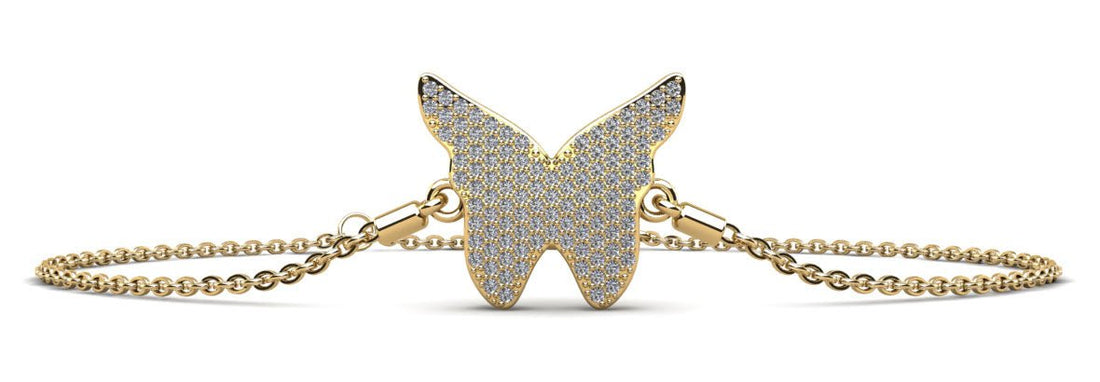 Sparkling Butterfly Diamond Adjustable Diamond Bracelet with 0.54 ct.(finished) 1mm - Luxury Time NYC