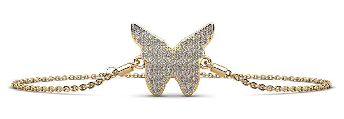 Sparkling Butterfly Diamond Adjustable Diamond Bracelet with 0.54 ct.(finished) 1mm - Luxury Time NYC