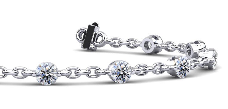 Sparkling Diamond And Chain Link Diamond Bracelet with 2.08 ct.(finished) 3.5mm - Luxury Time NYC