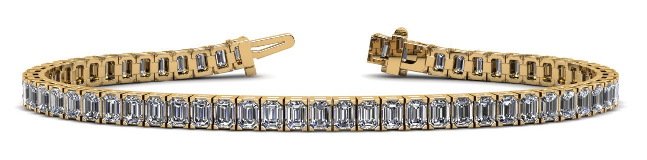 Sparkling Emerald Cut Lab - Grown Diamond Bracelet with 10.24 ct.(finished) 3.3x2.4mm - Luxury Time NYC