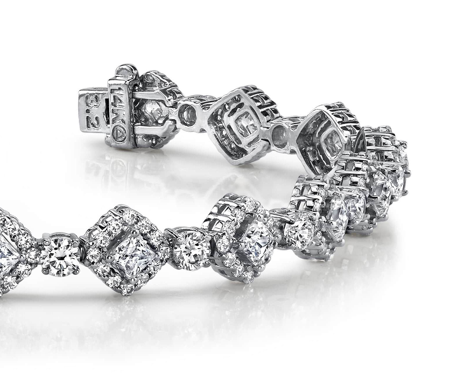 Spotlight Princess Cut Lab - Grown Diamond Bracelet with 5.74 ct.(finished) 1.2mm, 2.5mm, 2.7mm - Luxury Time NYC