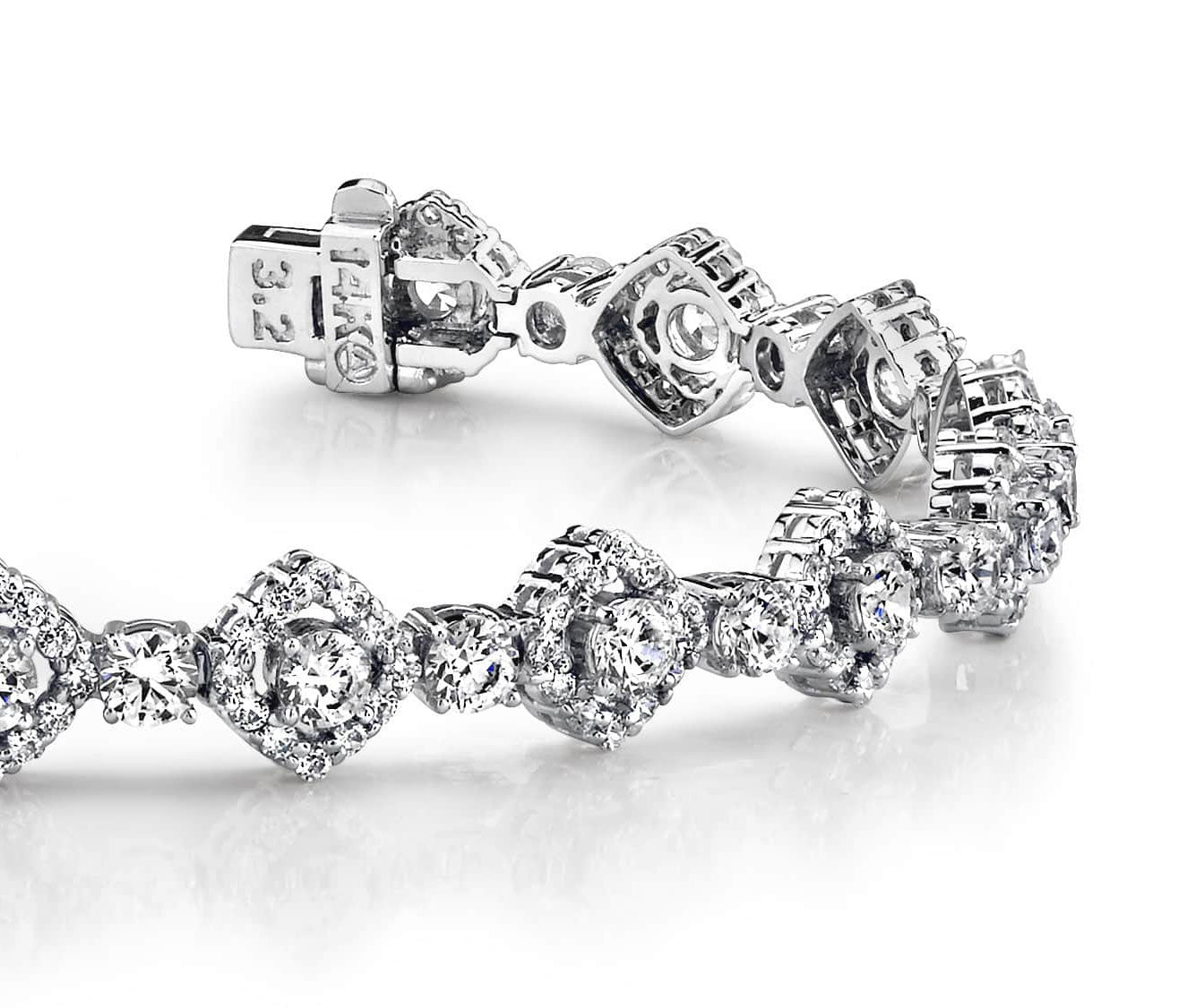 Square Link Diamond Bracelet with 5.29 ct.(finished) 1.2mm, 2.7mm - Luxury Time NYC