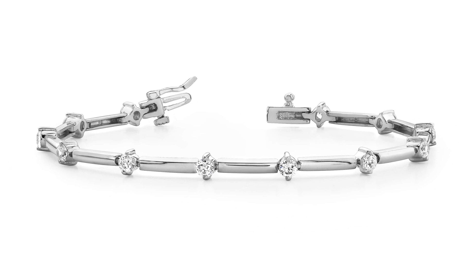 Starburst Solid Link Diamond Bracelet with 0.48 ct.(finished) 2.2mm - Luxury Time NYC