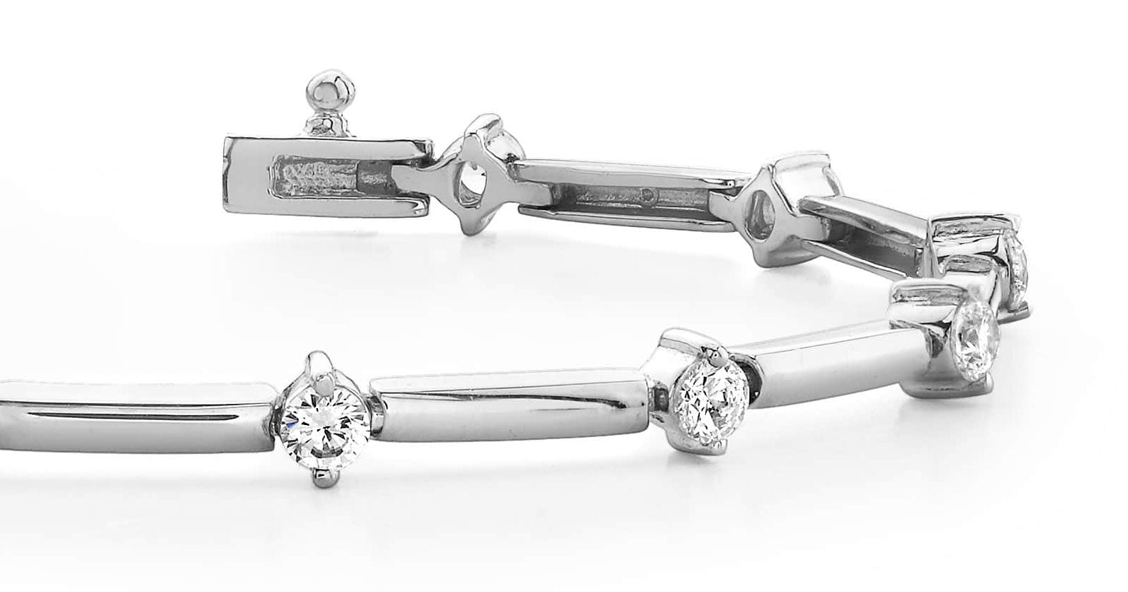 Starburst Solid Link Diamond Bracelet with 0.48 ct.(finished) 2.2mm - Luxury Time NYC