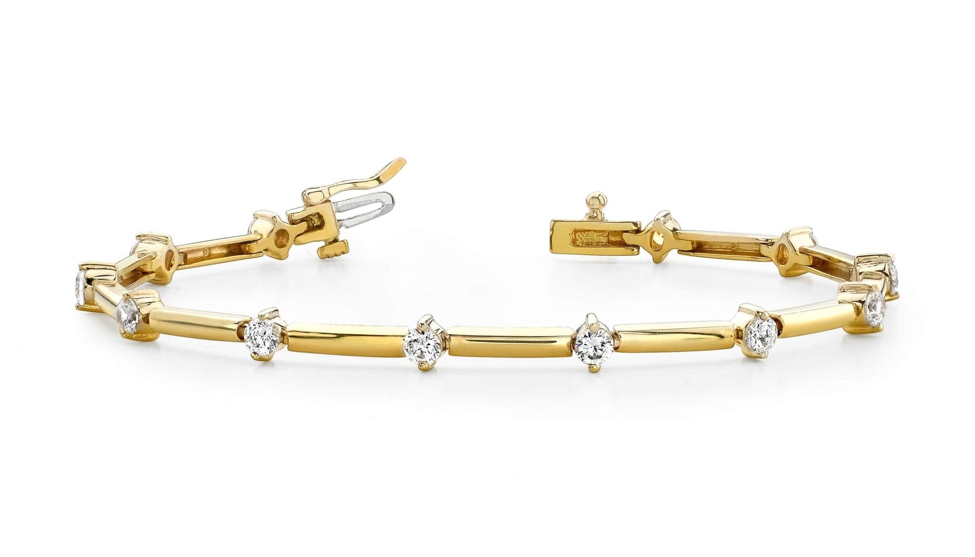 Starburst Solid Link Diamond Bracelet with 0.48 ct.(finished) 2.2mm - Luxury Time NYC