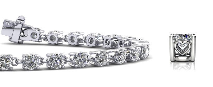 Stylish Sweetheart Diamond Tennis Diamond Bracelet with 2.12 ct.(finished) 2.3mm - Luxury Time NYC