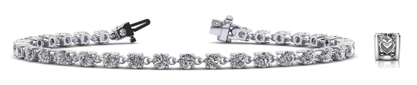 Stylish Sweetheart Diamond Tennis Diamond Bracelet with 3.27 ct.(finished) 2.8mm - Luxury Time NYC