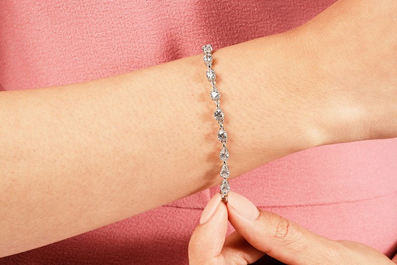 Sweetheart Chain Link Diamond Tennis Lab - Grown Diamond Bracelet with 5.30 ct.(finished) 4.1mm - Luxury Time NYC