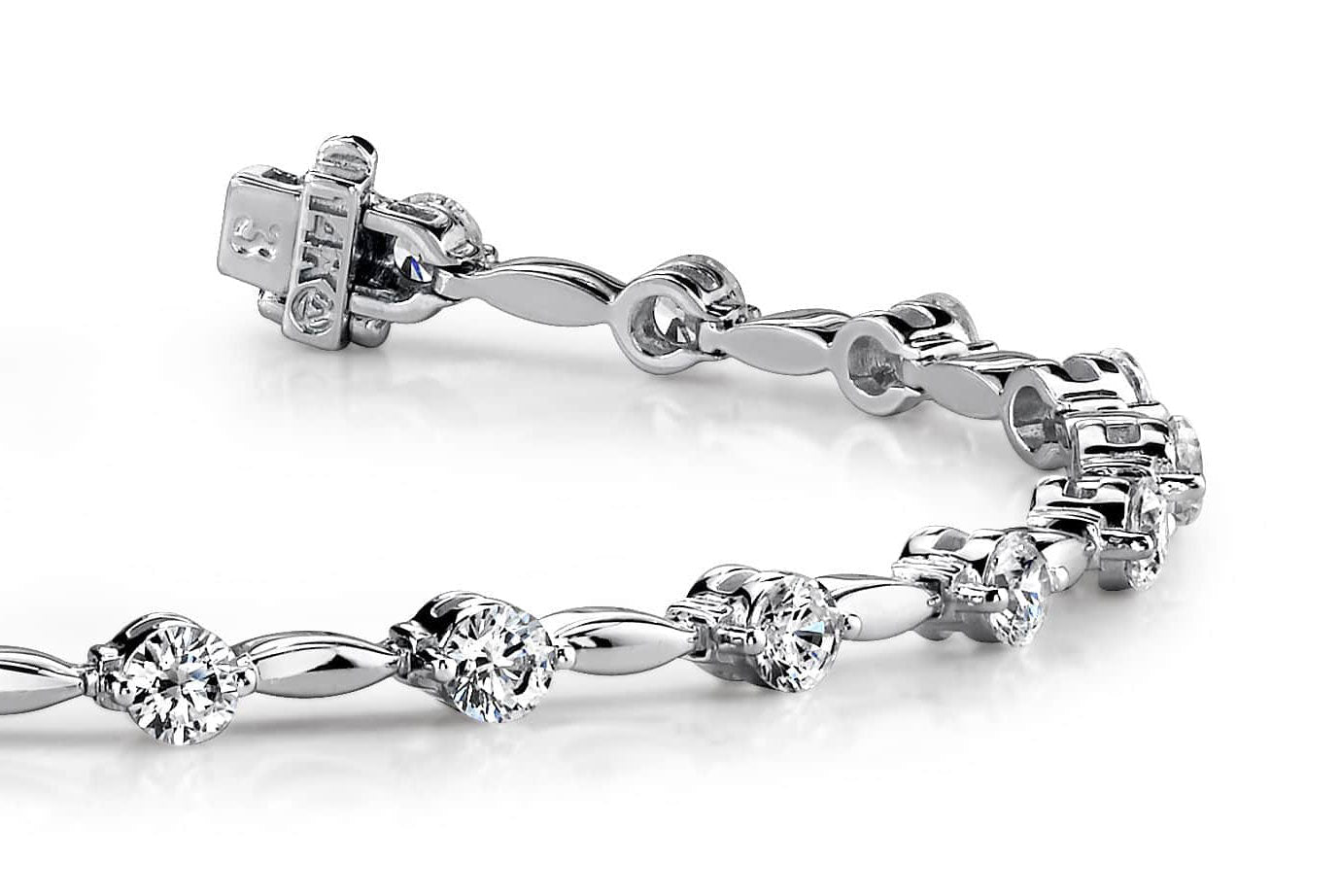 Teardrop Link Diamond Bracelet with 0.99 ct.(finished) 2mm - Luxury Time NYC