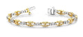 Three Across Crown Link Diamond Bracelet with 1.08 ct.(finished) 1.7mm, 2mm - Luxury Time NYC