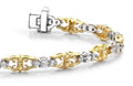 Three Across Crown Link Diamond Bracelet with 1.08 ct.(finished) 1.7mm, 2mm - Luxury Time NYC