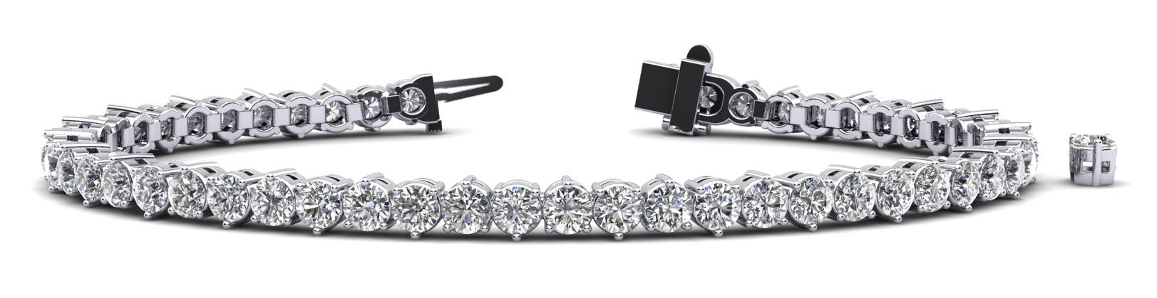 Three Prong Alternating Diamond Tennis Bracelet with 11.16 ct.(finished) 4.5mm - Luxury Time NYC