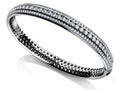 Three Row Channel And Prong Set Bangle Diamond with 2.97 ct.(finished) 1.3mm, 2.4mm - Luxury Time NYC