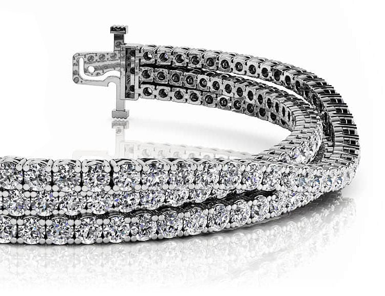 Three Rows Flexible Diamond Bracelet with 11.34 ct.(finished) 2.5mm - Luxury Time NYC