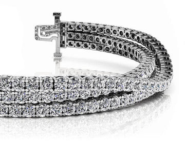 Three Rows Flexible Diamond Bracelet with 6.93 ct.(finished) 1.9mm - Luxury Time NYC