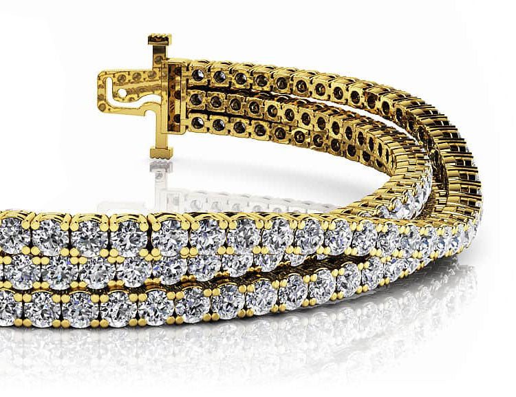 Three Rows Flexible Lab - Grown Diamond Bracelet with 8.49 ct.(finished) 2.2mm - Luxury Time NYC