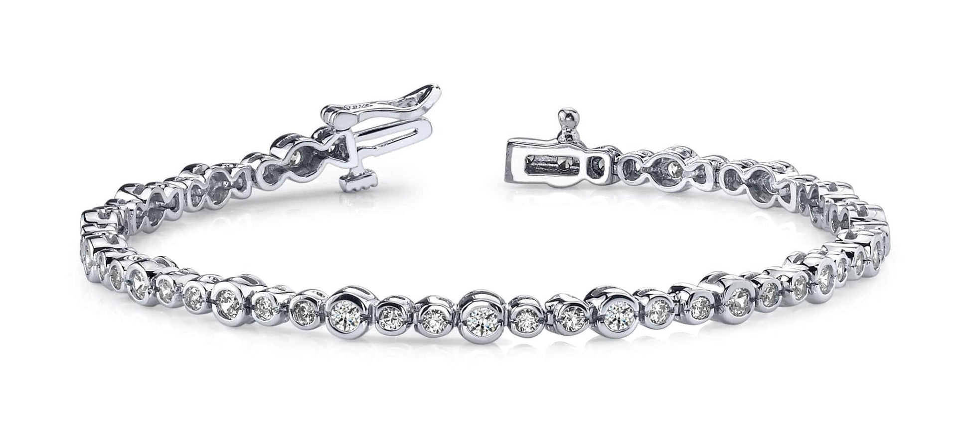 Timeless Half Bezel Diamond Bracelet with 2.94 ct.(finished) 2.25mm, 3mm - Luxury Time NYC