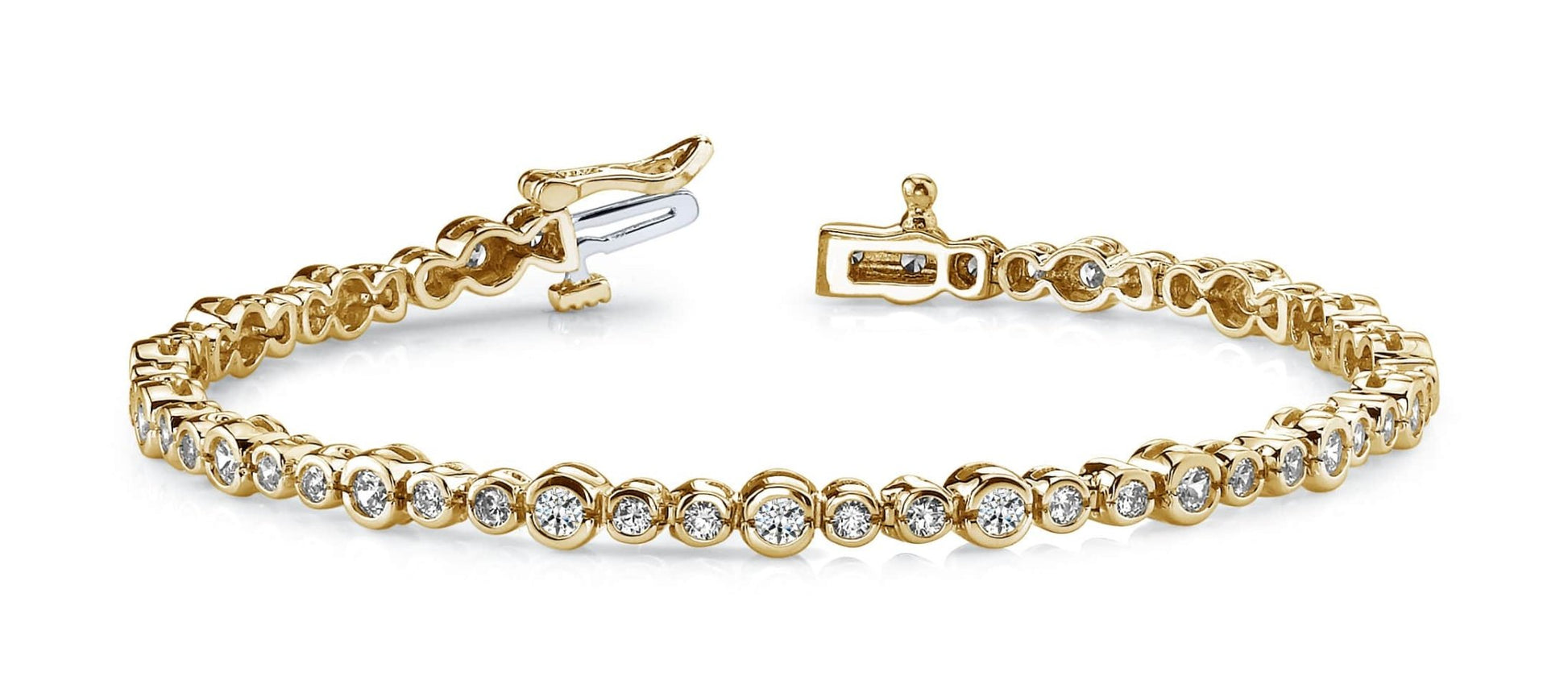 Timeless Half Bezel Lab - Grown Diamond Bracelet with 4.06 ct.(finished) 2.6mm, 3.5mm - Luxury Time NYC