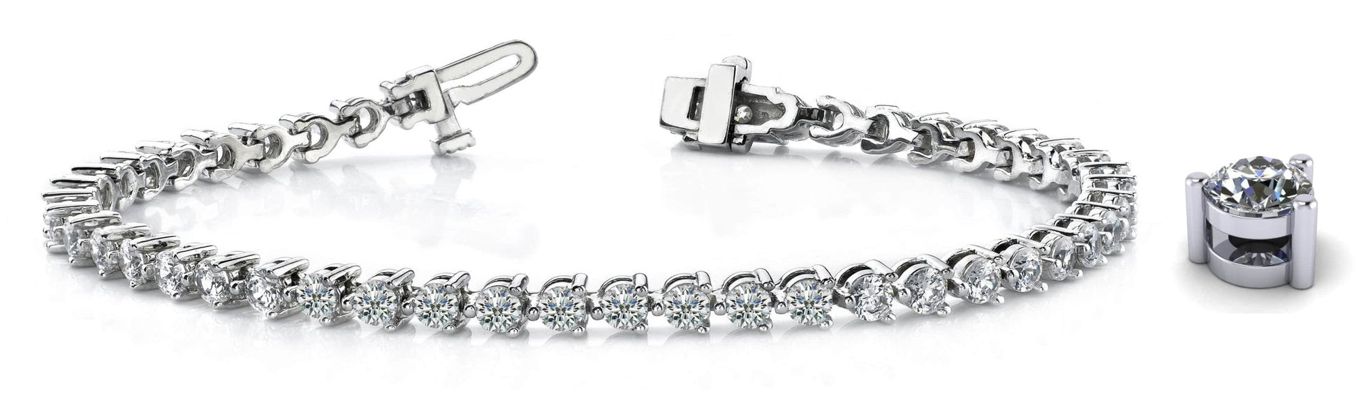 Timeless Three Prong Diamond Tennis Bracelet with 16.00 ct.(finished) 5mm - Luxury Time NYC