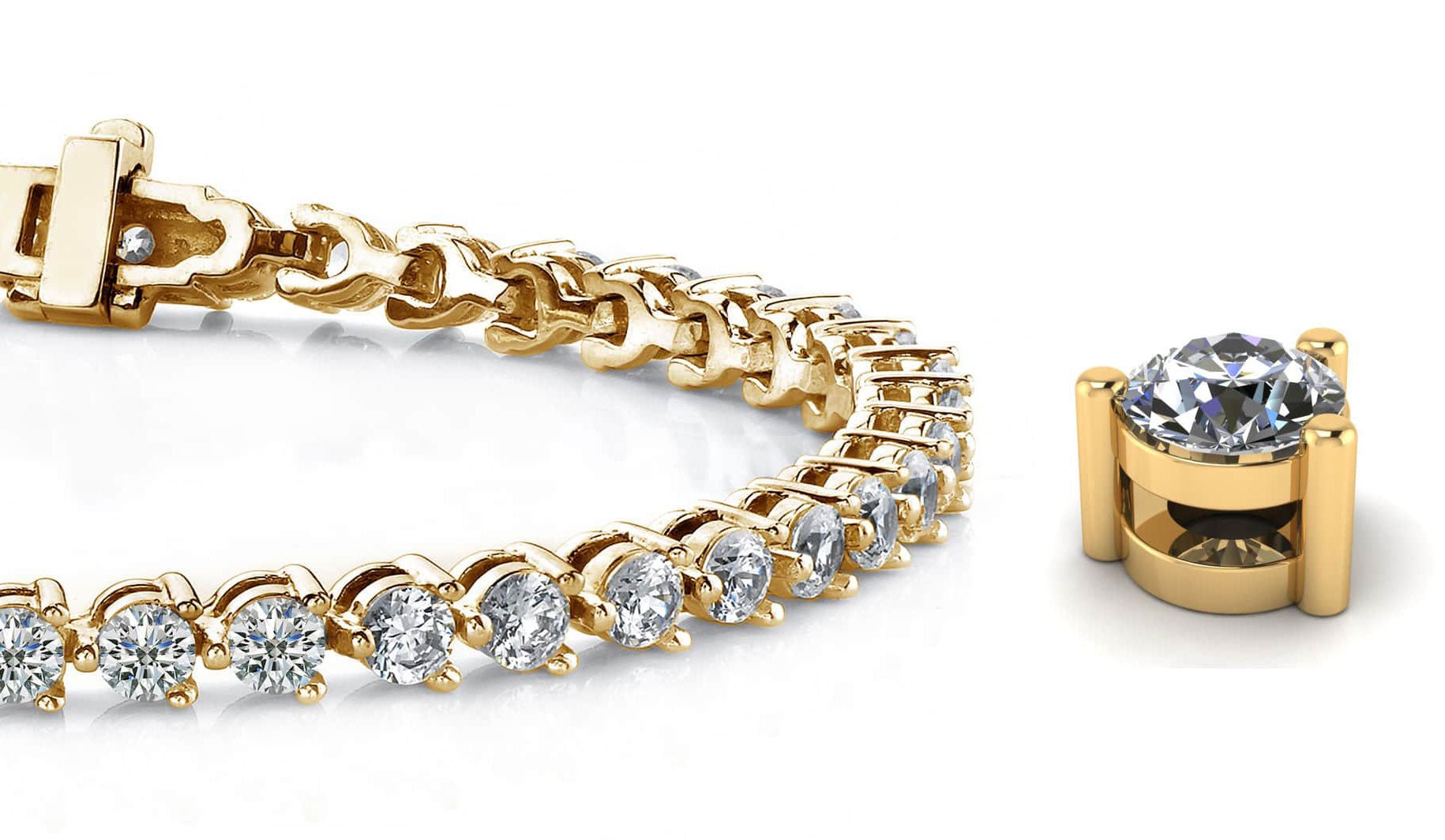 Timeless Three Prong Lab - Grown Diamond Tennis Bracelet with 12.40 ct.(finished) 4.7mm - Luxury Time NYC