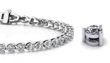 Timeless Three Prong Lab - Grown Diamond Tennis Bracelet with 9.23 ct.(finished) 3.9mm - Luxury Time NYC