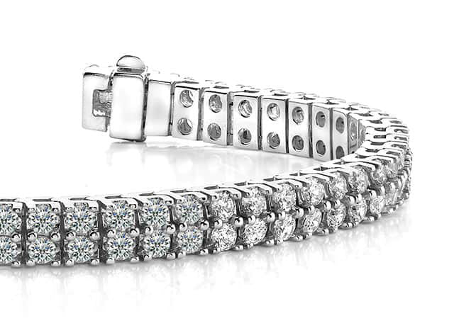 Timeless Two Row Diamond Tennis Bracelet Lab - Grown Diamond with 10.50 ct.(finished) 3.0mm - Luxury Time NYC