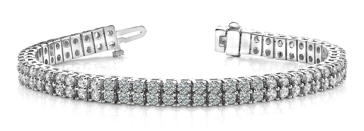 Timeless Two Row Diamond Tennis Diamond Bracelet with 10.50 ct.(finished) 3.0mm - Luxury Time NYC