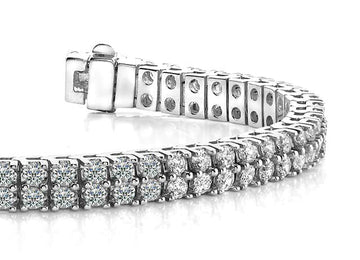 Timeless Two Row Diamond Tennis Diamond Bracelet with 6.05 ct.(finished) 2.5mm - Luxury Time NYC